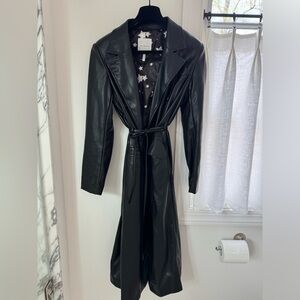 Vegan leather trench coat